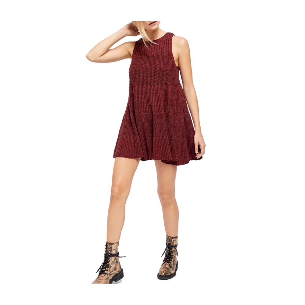 Free People 🕊 Waterfall Ruffle Sweater Dress